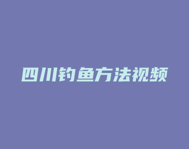 四川钓鱼方法视频