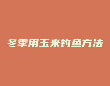 冬季用玉米钓鱼方法