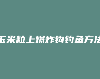 玉米粒上爆炸钩钓鱼方法