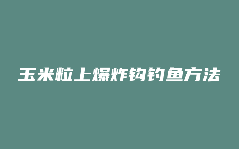 玉米粒上爆炸钩钓鱼方法