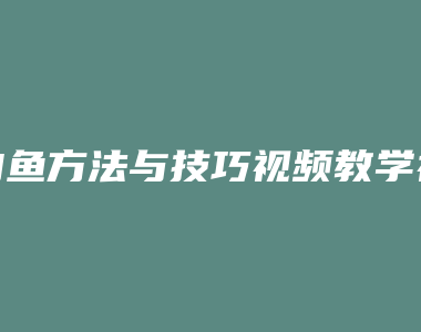 钓鱼方法与技巧视频教学视频