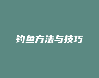 钓鱼方法与技巧