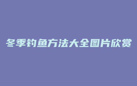 冬季钓鱼方法大全图片欣赏