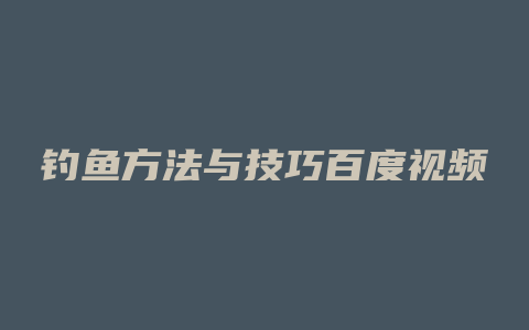 钓鱼方法与技巧百度视频