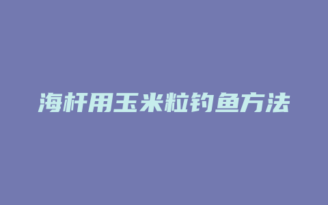 海杆用玉米粒钓鱼方法