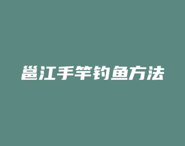 邕江手竿钓鱼方法