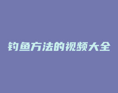 钓鱼方法的视频大全