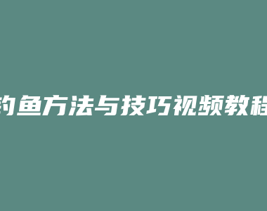 钓鱼方法与技巧视频教程