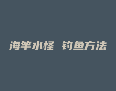 海竿水怪 钓鱼方法