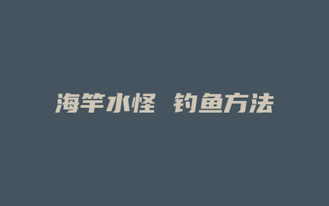 海竿水怪 钓鱼方法