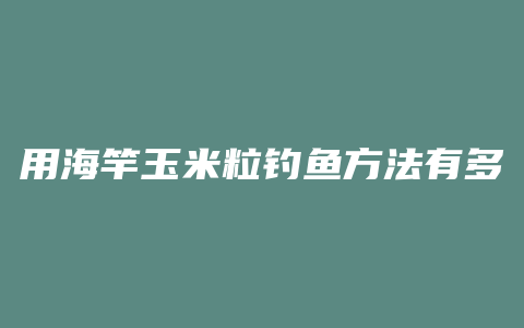 用海竿玉米粒钓鱼方法有多少种方法