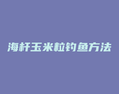 海杆玉米粒钓鱼方法