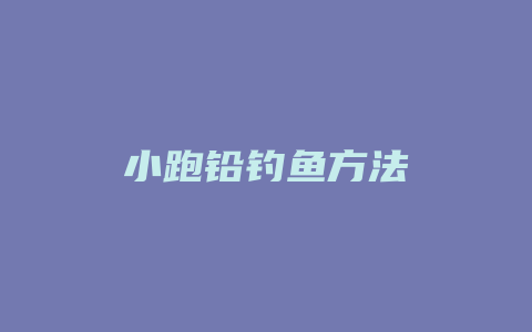 小跑铅钓鱼方法