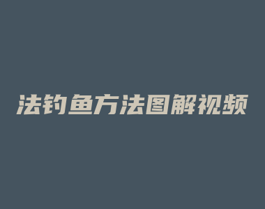 法钓鱼方法图解视频