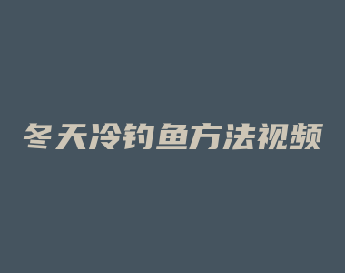 冬天冷钓鱼方法视频