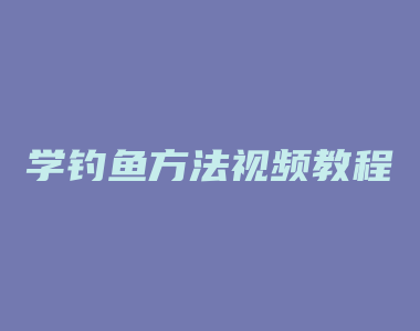 学钓鱼方法视频教程