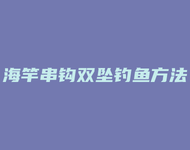 海竿串钩双坠钓鱼方法