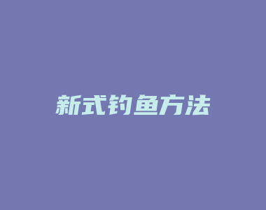 新式钓鱼方法