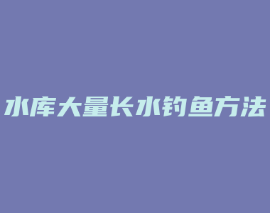 水库大量长水钓鱼方法