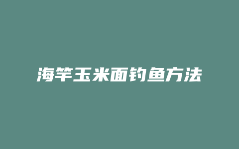 海竿玉米面钓鱼方法