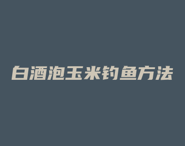 白酒泡玉米钓鱼方法