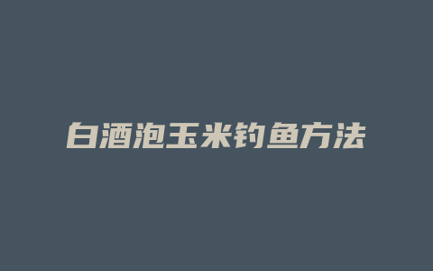 白酒泡玉米钓鱼方法