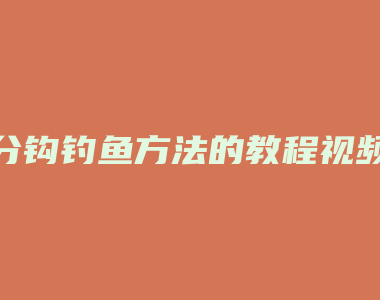 分钩钓鱼方法的教程视频