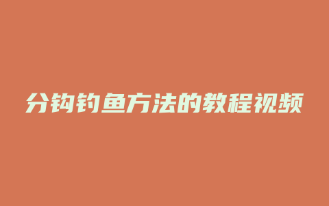 分钩钓鱼方法的教程视频