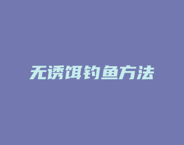 无诱饵钓鱼方法