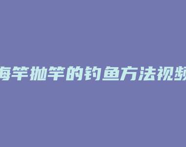 海竿抛竿的钓鱼方法视频