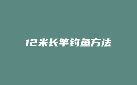 12米长竿钓鱼方法