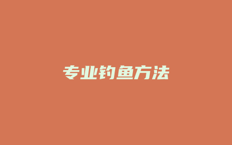 专业钓鱼方法