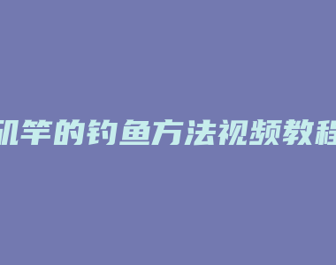 矶竿的钓鱼方法视频教程