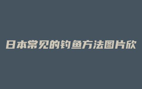 日本常见的钓鱼方法图片欣赏