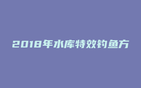 2018年水库特效钓鱼方法