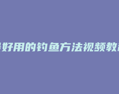 最好用的钓鱼方法视频教程