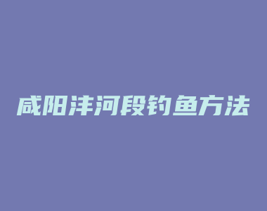 咸阳沣河段钓鱼方法