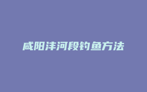 咸阳沣河段钓鱼方法