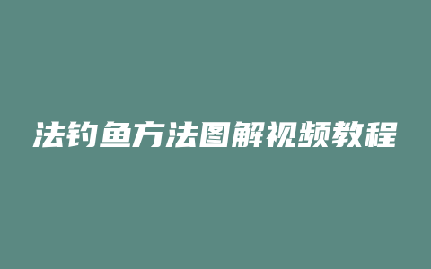 法钓鱼方法图解视频教程