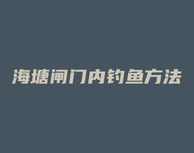 海塘闸门内钓鱼方法