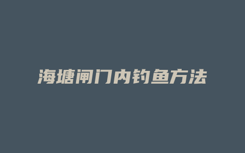 海塘闸门内钓鱼方法