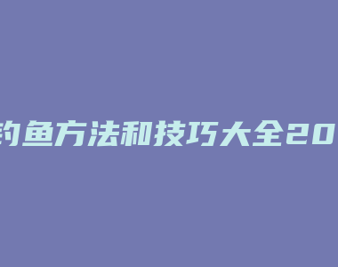 钓鱼方法和技巧大全2015年