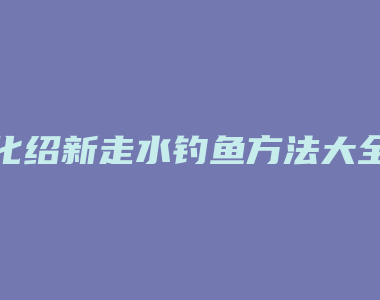 化绍新走水钓鱼方法大全