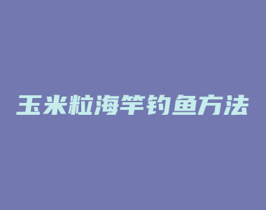 玉米粒海竿钓鱼方法