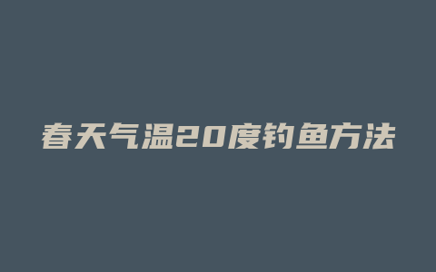 春天气温20度钓鱼方法