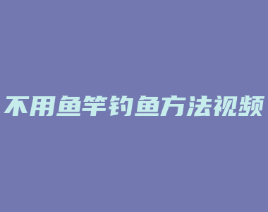 不用鱼竿钓鱼方法视频