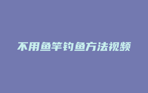 不用鱼竿钓鱼方法视频