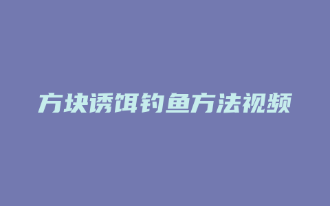 方块诱饵钓鱼方法视频