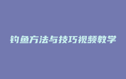 钓鱼方法与技巧视频教学