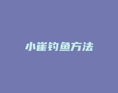 小崔钓鱼方法